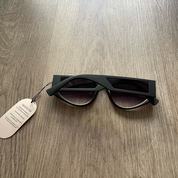 otra poppy matte black oval retro y2k statement sunglasses eyewear NEW - Picture 4 of 7